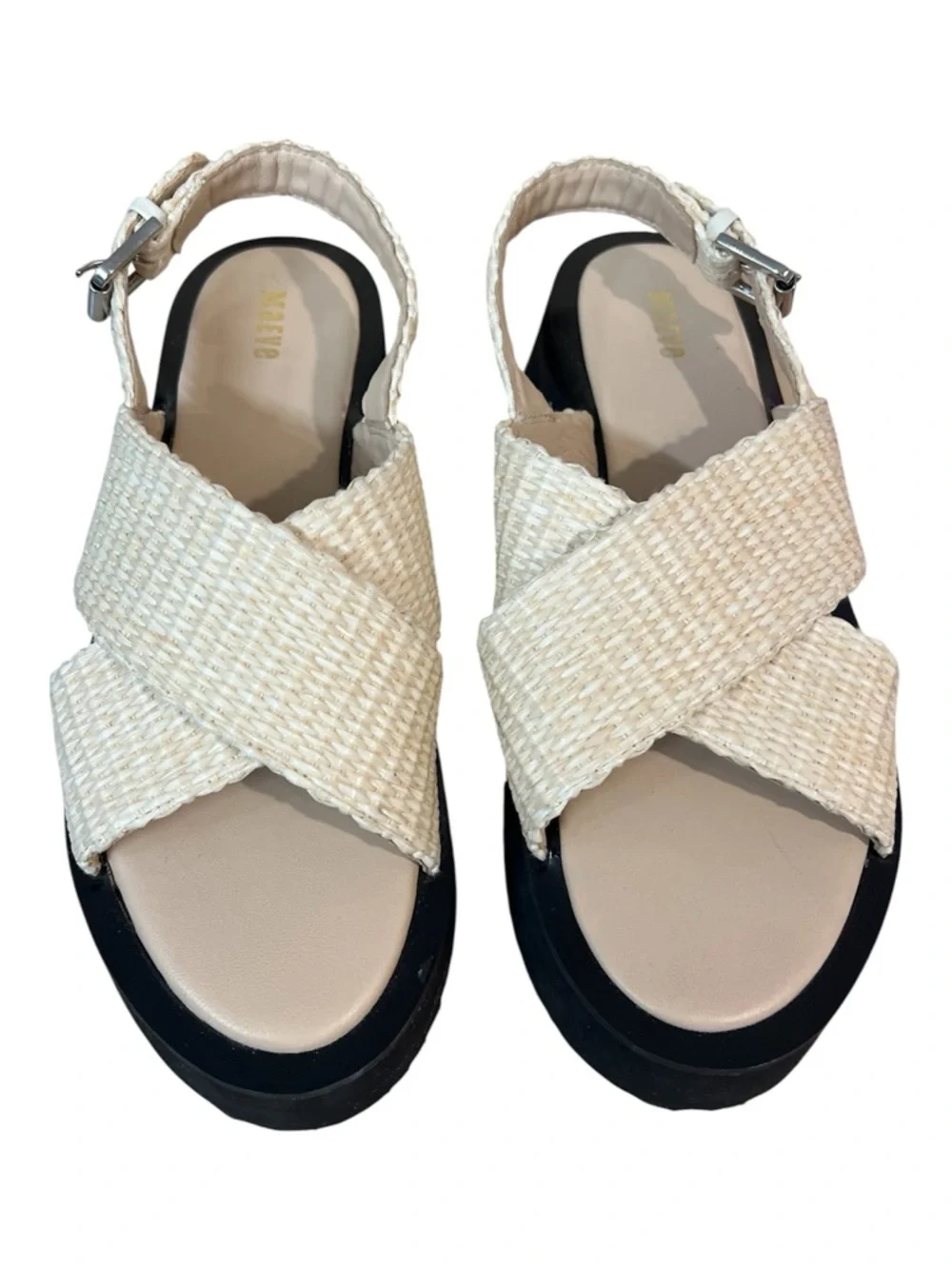 Anthropologie Maeve Chrissy Platform Sandals Size 41 10/10.5 Cream